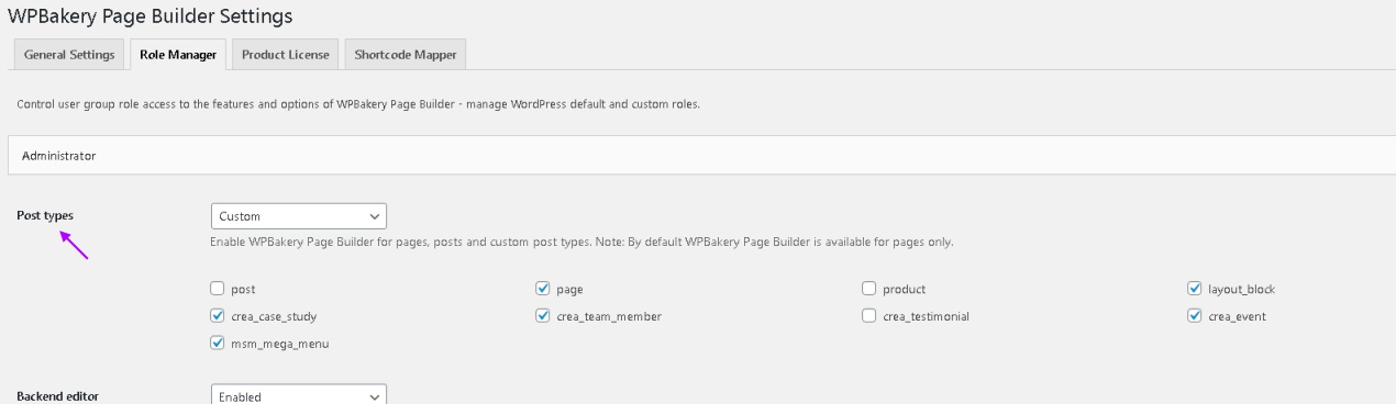 WPBakery Page Builder Role Manager